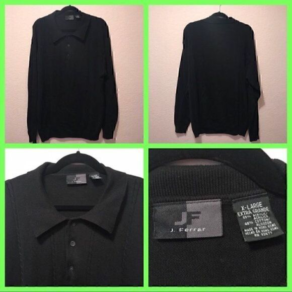 NWOT. J. Ferrar Black Light Weight Sweater  - Picture 1 of 7